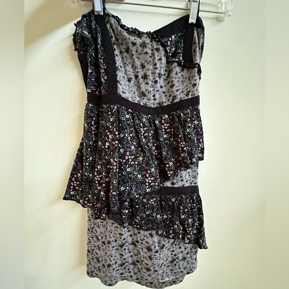 Gray/Black Flower Dress - Free people like